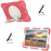 For Samsung Galaxy Tab A9+ Case Scratch-proof PC+Silicone Tablet Cover with Ring Kickstand - Begonia Red - 2