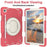 For Samsung Galaxy Tab A9+ Case Scratch-proof PC+Silicone Tablet Cover with Ring Kickstand - Begonia Red - 3