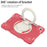 For Samsung Galaxy Tab A9+ Case Scratch-proof PC+Silicone Tablet Cover with Ring Kickstand - Begonia Red - 5