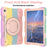 For Samsung Galaxy Tab A9+ Tablet Case PC+Silicone Rotatable Kickstand Protective Cover - Colorful Rose Gold - 3
