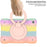 For Samsung Galaxy Tab A9+ Tablet Case PC+Silicone Rotatable Kickstand Protective Cover - Colorful Rose Gold - 6