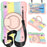 Tablet Cases for Samsung Galaxy Tab A9 Shell PC+Silicone Protective Case with Shoulder Strap - Colorful Rose Gold - 1