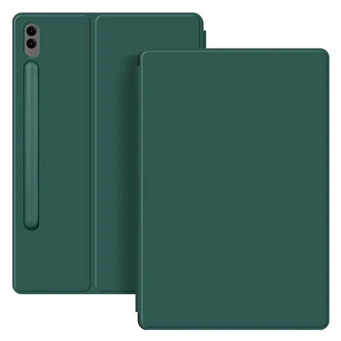 For Samsung Galaxy Tab S9 FE+ Leather Case Stand Magnetic Tablet Cover with Auto Sleep / Wake - Green - 6