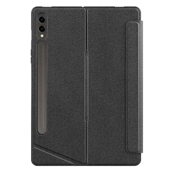 For Samsung Galaxy Tab S7+ Leather Case + Bluetooth-compatible Keyboard with Backlight Trackpad - 7