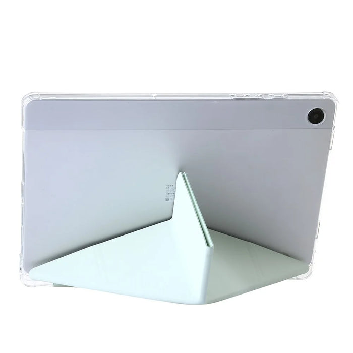 For Samsung Galaxy Tab A11+ / A9+ Tablet Case PU+Acrylic+TPU Tri-fold Stand Cover - Matcha Green - 2