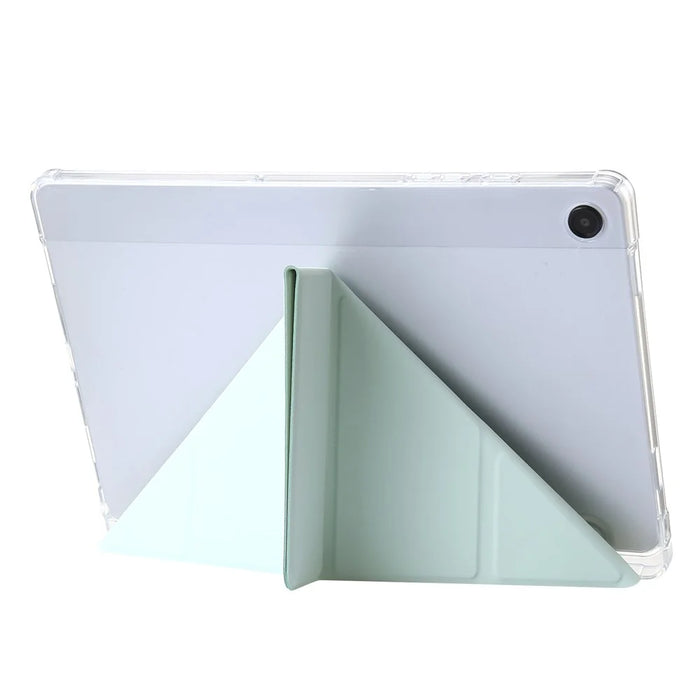 For Samsung Galaxy Tab A11+ / A9+ Tablet Case PU+Acrylic+TPU Tri-fold Stand Cover - Matcha Green - 4