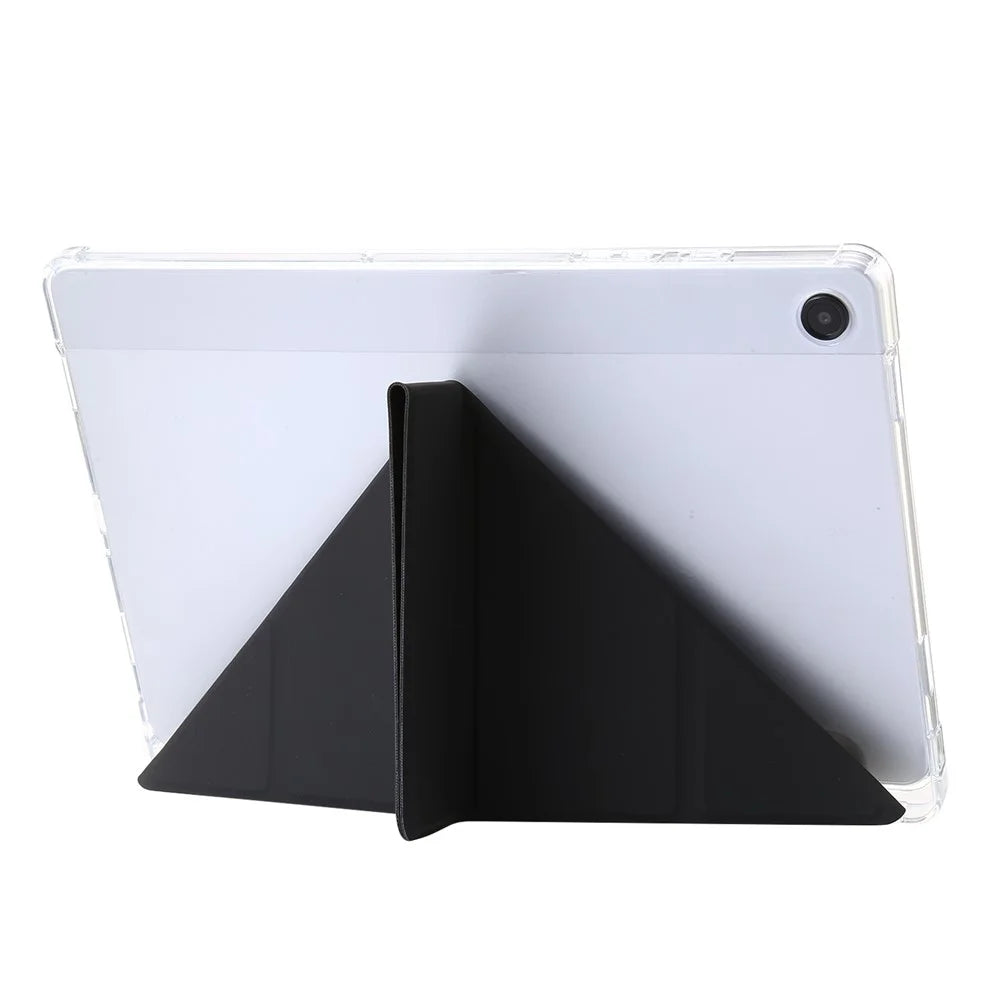 For Samsung Galaxy Tab A11 / A9 Case PU+Acrylic+TPU Auto Wake / Sleep Tablet Stand Cover - Black - 4