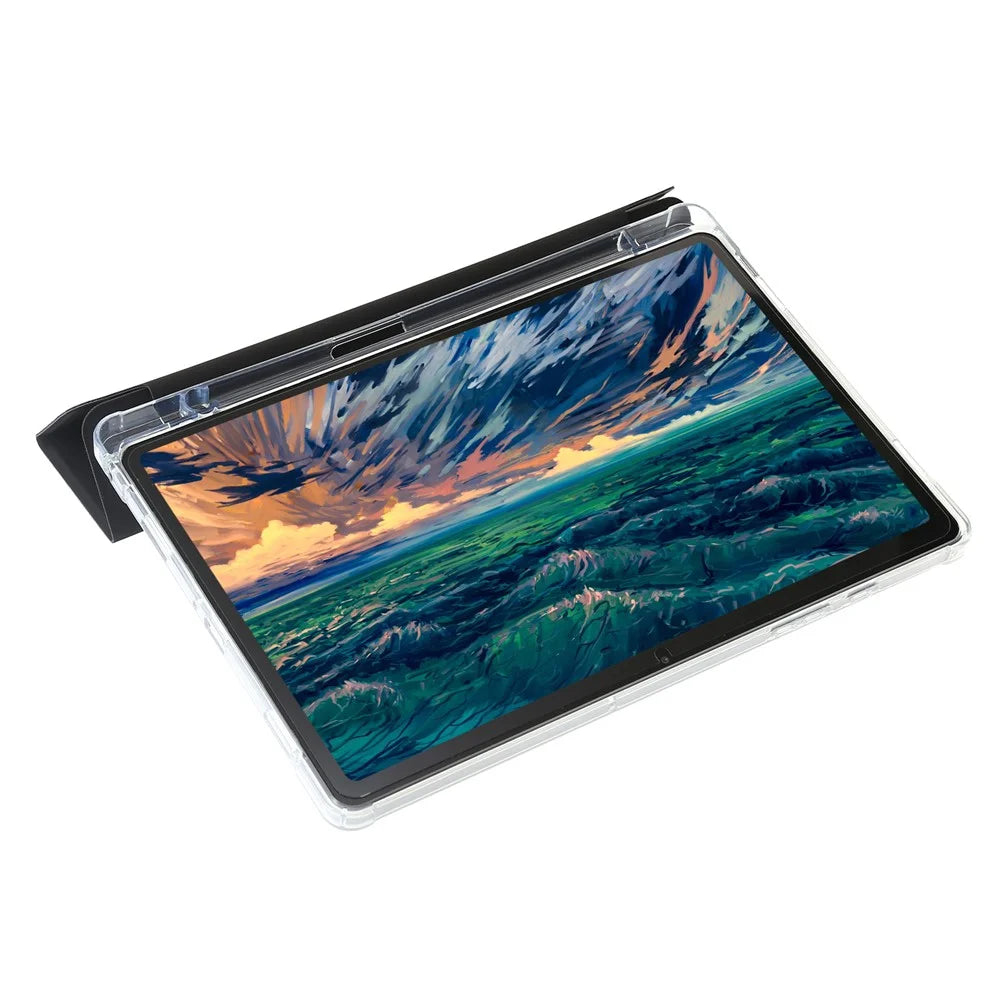For Samsung Galaxy Tab A11 / A9 Case PU+Acrylic+TPU Auto Wake / Sleep Tablet Stand Cover - Black - 5