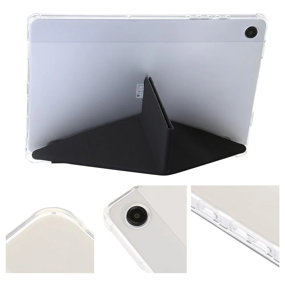 For Samsung Galaxy Tab A11 / A9 Case PU+Acrylic+TPU Auto Wake / Sleep Tablet Stand Cover - Black - 6