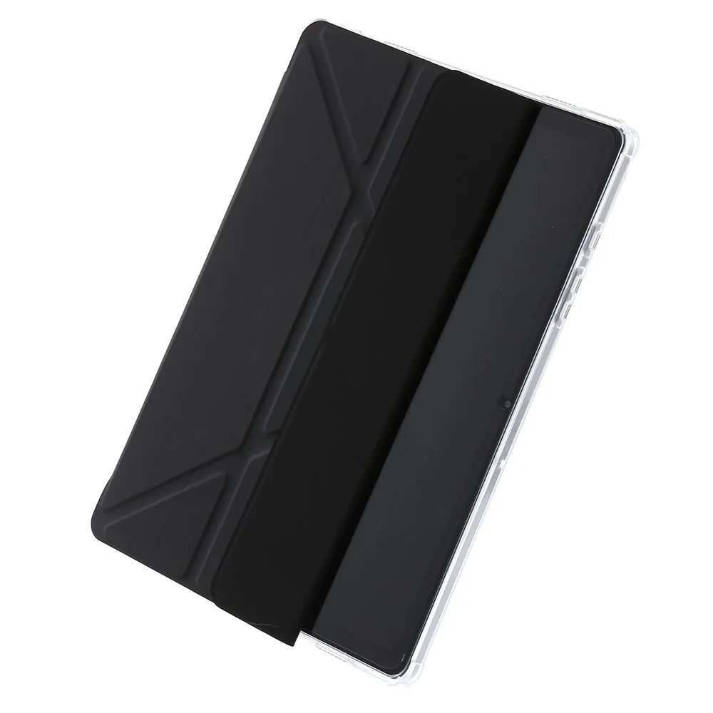 For Samsung Galaxy Tab A11 / A9 Case PU+Acrylic+TPU Auto Wake / Sleep Tablet Stand Cover - Black - 7