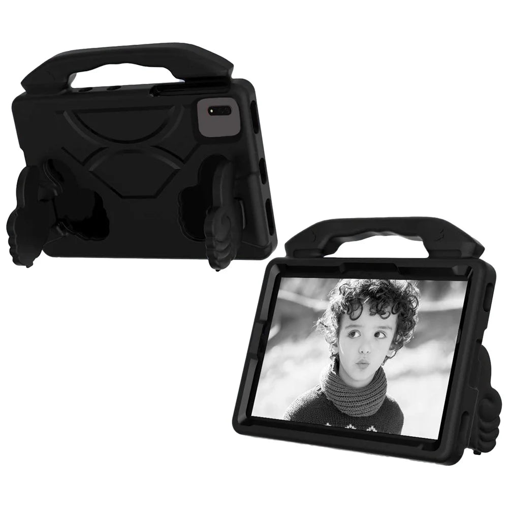 For Samsung Galaxy Tab S11 / Xiaomi Redmi Pad SE  / Pad 2 11 / Pad 5 / Lenovo Tab M11 / Xiaoxin Pad 11 2024 EVA Case Thumb Bracket Kickstand Tablet Cover - Black - 1