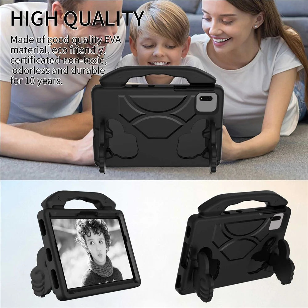 For Samsung Galaxy Tab S11 / Xiaomi Redmi Pad SE  / Pad 2 11 / Pad 5 / Lenovo Tab M11 / Xiaoxin Pad 11 2024 EVA Case Thumb Bracket Kickstand Tablet Cover - Black - 2