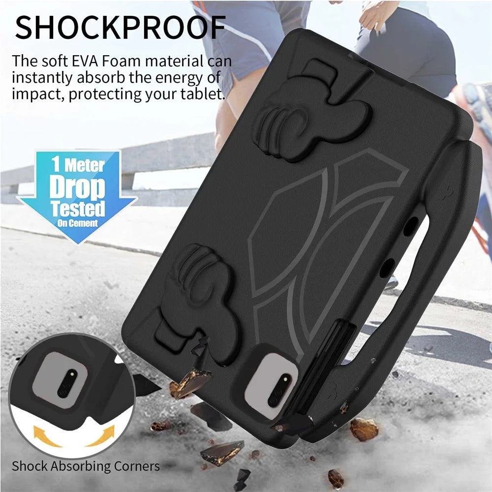 For Samsung Galaxy Tab S11 / Xiaomi Redmi Pad SE  / Pad 2 11 / Pad 5 / Lenovo Tab M11 / Xiaoxin Pad 11 2024 EVA Case Thumb Bracket Kickstand Tablet Cover - Black - 4
