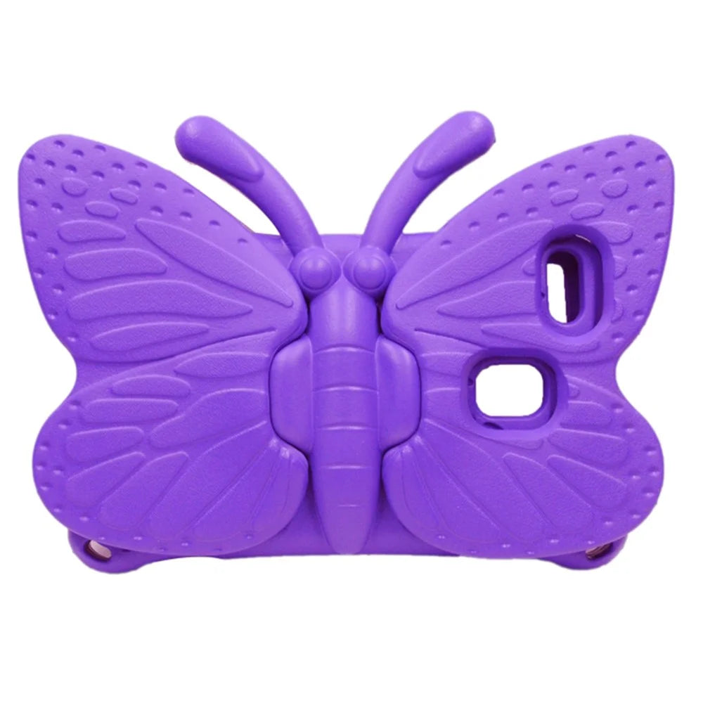 For Samsung Galaxy Tab A7 Lite 8.7-inch / Tab A9 Case Butterfly Style Kickstand EVA Tablet Cover - Purple - 1