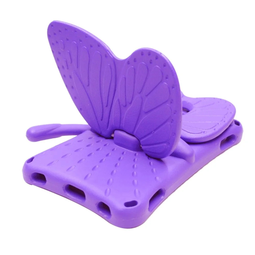 For Samsung Galaxy Tab A7 Lite 8.7-inch / Tab A9 Case Butterfly Style Kickstand EVA Tablet Cover - Purple - 3