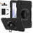 X-Shaped Series for Samsung Galaxy Tab A7 Lite 8.7-inch Tablet Case PC+Silicone Rotatable Kickstand Cover - All Black - 2