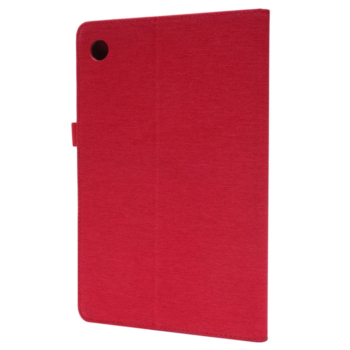 For Lenovo Tab M10 (Gen 3) Leather Case Business Folio Stand Tablet Cover with Card Slot - Red - 6