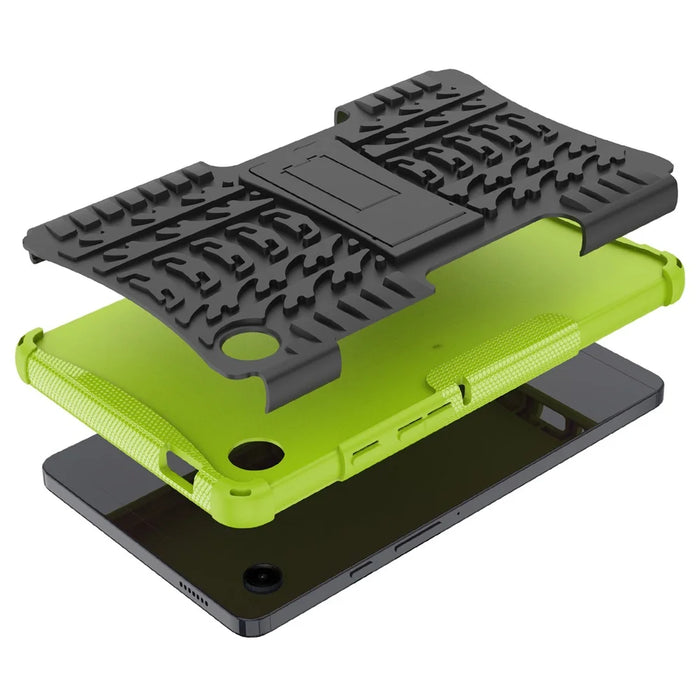 For Samsung Galaxy Tab A11 / A9 Kickstand Cover Tire Texture Anti-slip Tablet Case - Green - 5