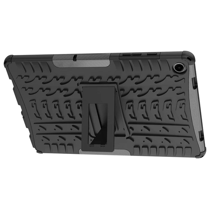 For Samsung Galaxy Tab A11+ / A9+ Tire Texture Case Shockproof TPU+PC Tablet Cover with Kickstand - Black - 3