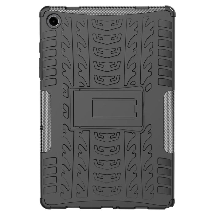For Samsung Galaxy Tab A11+ / A9+ Tire Texture Case Shockproof TPU+PC Tablet Cover with Kickstand - Black - 6