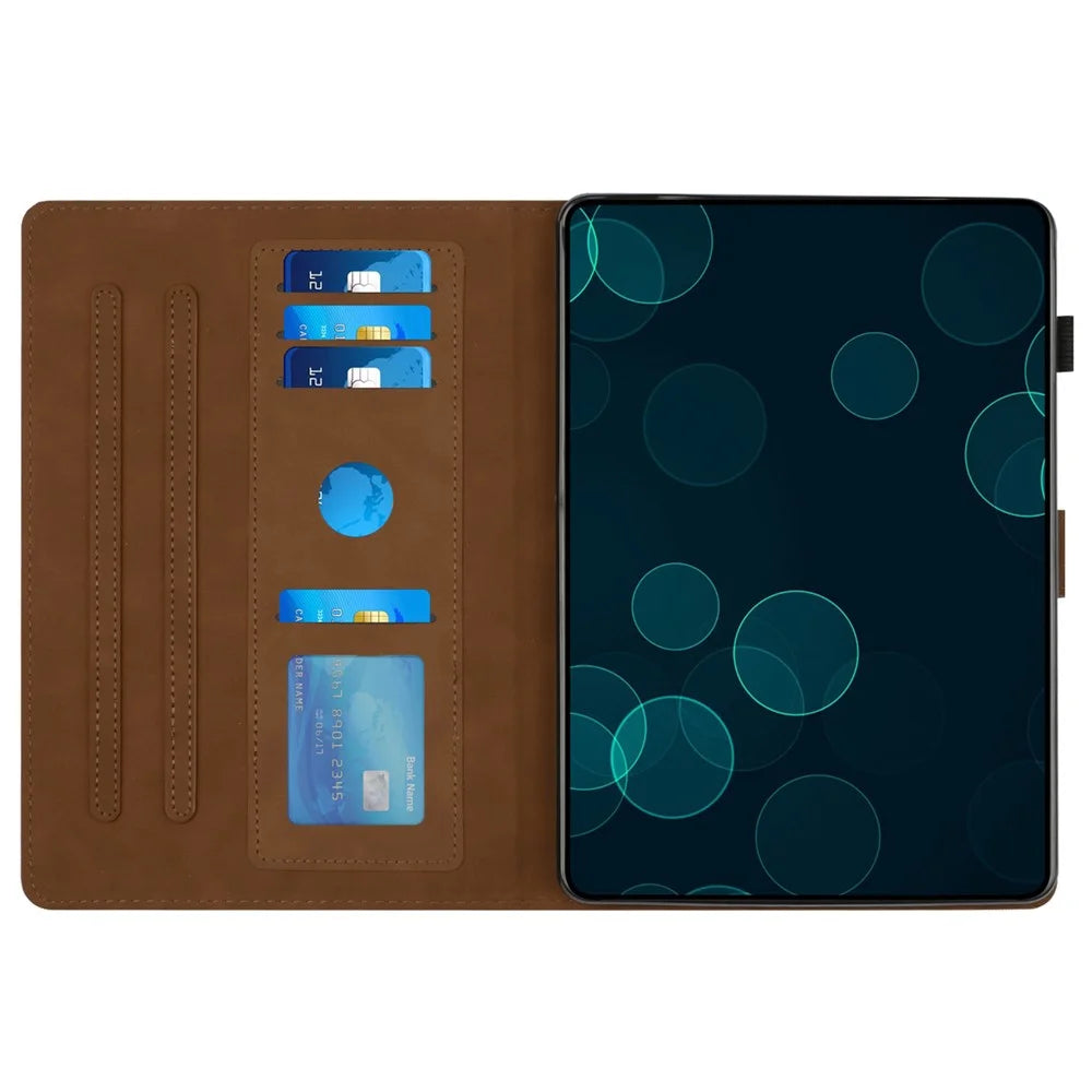 For iPad 10.2 (2020)  /  (2019)  /  Air 10.5 inch (2019) Case Diamond Texture Leather Tablet Cover Stand - Brown - 2