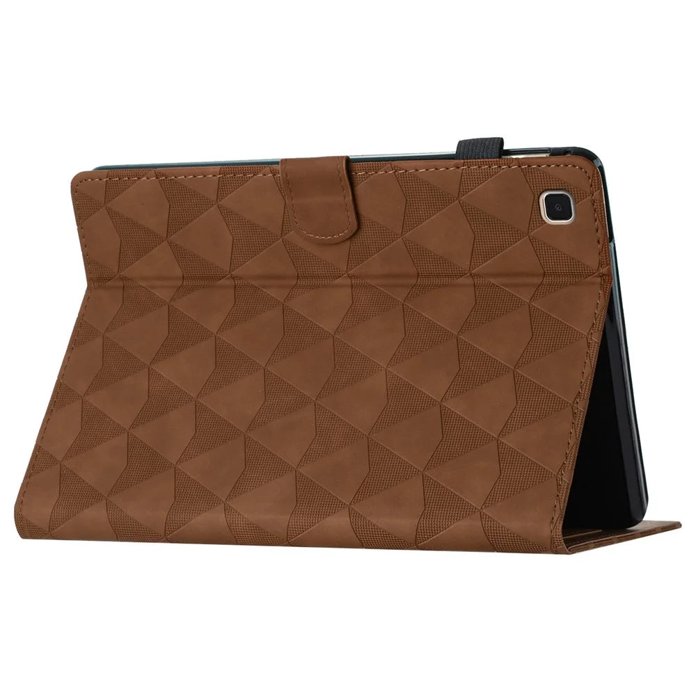 For iPad 10.2 (2020)  /  (2019)  /  Air 10.5 inch (2019) Case Diamond Texture Leather Tablet Cover Stand - Brown - 3