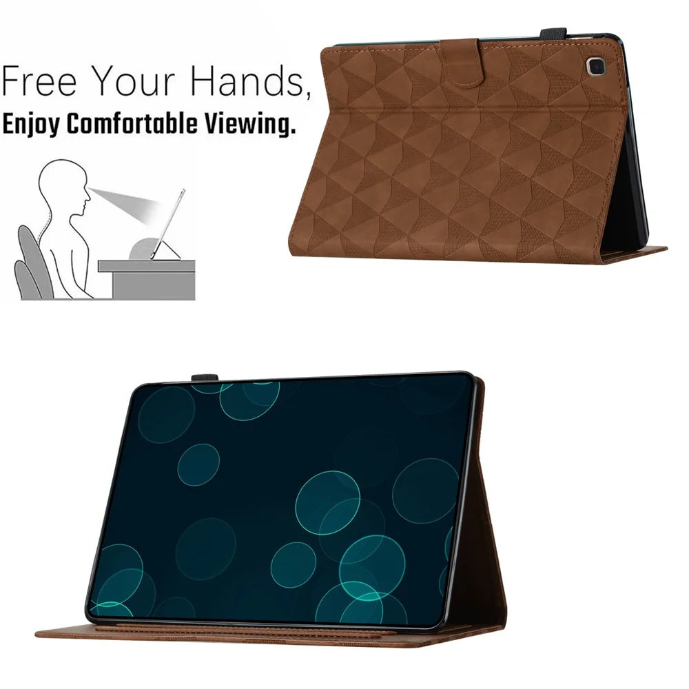 For iPad 10.2 (2020)  /  (2019)  /  Air 10.5 inch (2019) Case Diamond Texture Leather Tablet Cover Stand - Brown - 5