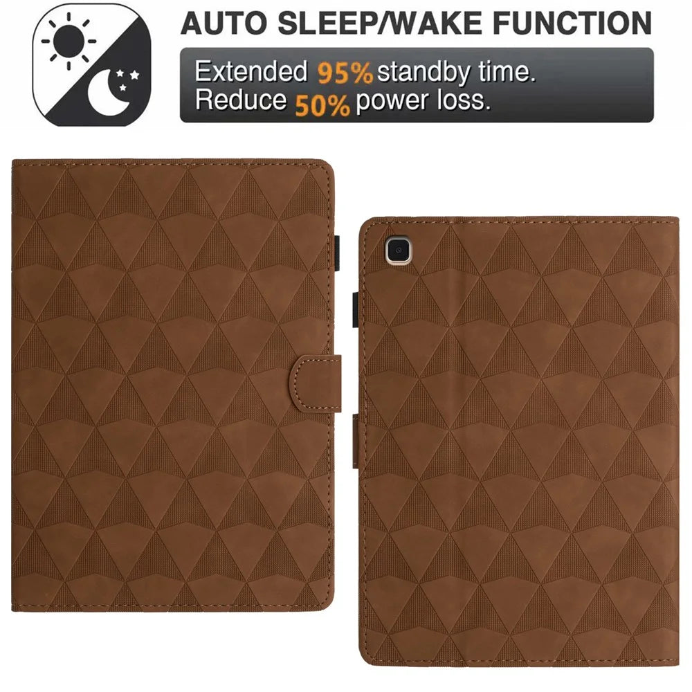 For iPad 10.2 (2020)  /  (2019)  /  Air 10.5 inch (2019) Case Diamond Texture Leather Tablet Cover Stand - Brown - 6