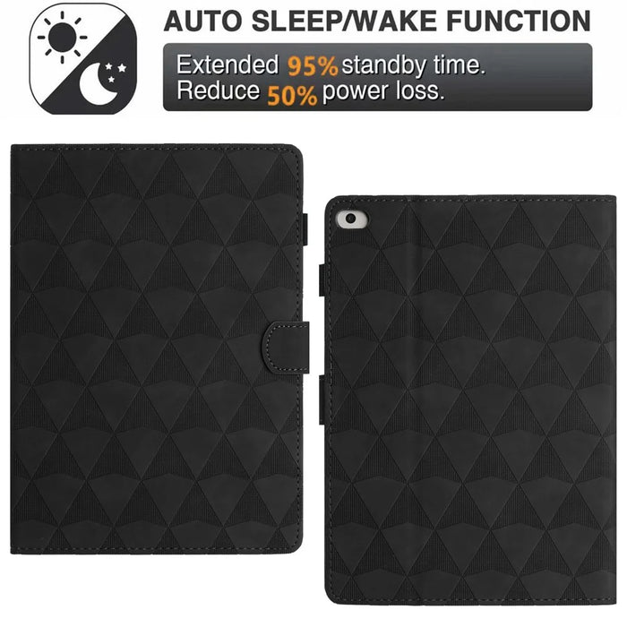 For iPad Mini  /  Mini 2  /  mini 3  /  mini 4  /  mini (2019) 7.9 inch Leather Case Stand Diamond Texture Tablet Cover - Black - 6