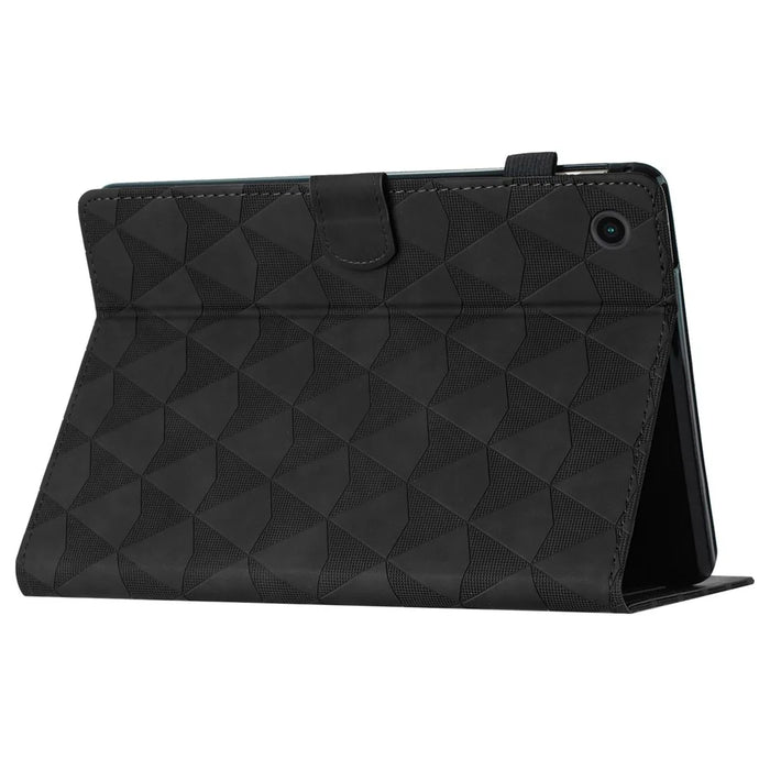 For Samsung Galaxy Tab A11+ / A9+ Case Diamond Pattern Leather Tablet Cover with Card Holder - Black - 3