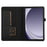 For Samsung Galaxy Tab A9 Tablet Case Cloth Texture Folio Stand Leather Cover with Card Slot - Black - 2