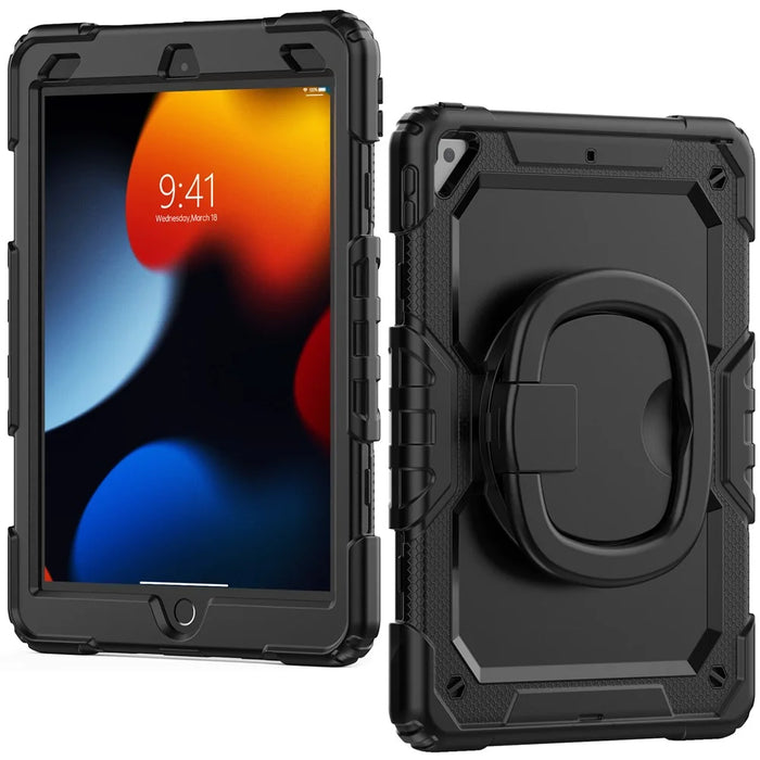 For iPad Pro 10.5-inch (2017) / Air 10.5 inch (2019) Case Handle Grip Kickstand Tablet Cover with Shoulder Strap - Black - 2
