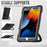 For iPad Pro 10.5-inch (2017) / Air 10.5 inch (2019) Case Handle Grip Kickstand Tablet Cover with Shoulder Strap - Black - 5