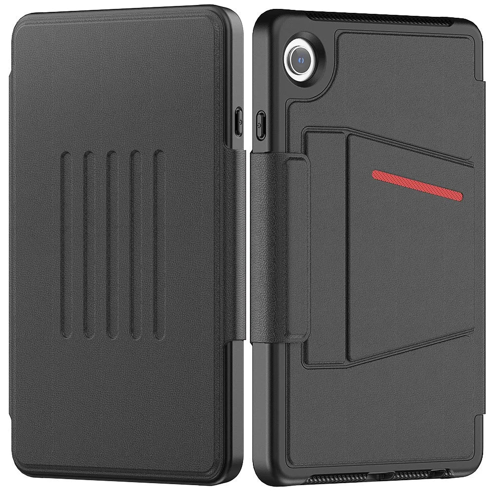 For Samsung Galaxy Tab A9 SM-X110 X115 Case Kickstand Card Holder Leather Tablet Cover - Black - 2