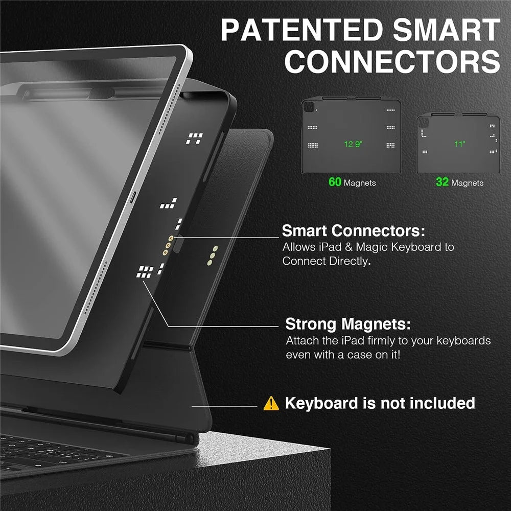 SWITCHEASY CoverBuddy For iPad Pro 11 (2022) / (2021) / (2020) / (2018) /  iPad Air (2020) / (2022) Tablet Case PC Magnetic Protective Cover - Black - 3