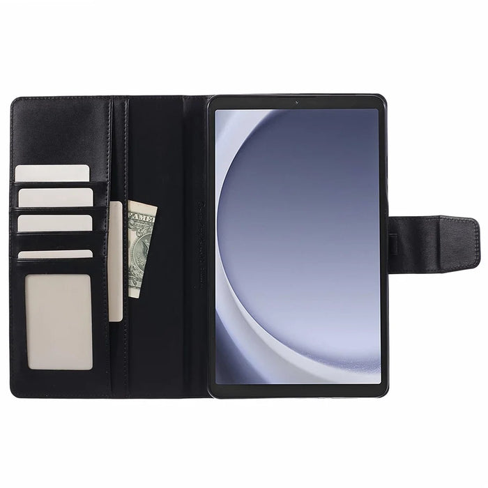 HANMAN Mill Series for Samsung Galaxy Tab A9 Case Magnetic Leather Folio Flip Tablet Cover - Black - 4