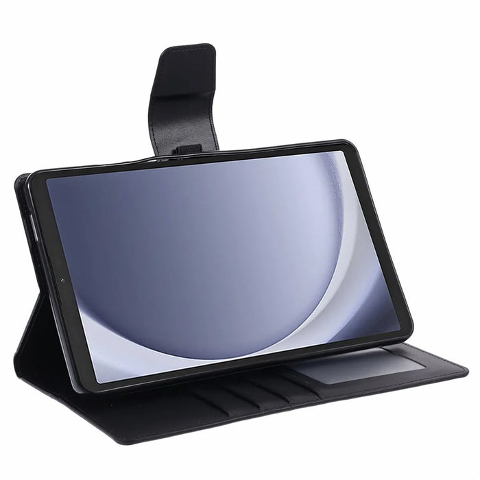 HANMAN Mill Series for Samsung Galaxy Tab A9 Case Magnetic Leather Folio Flip Tablet Cover - Black - 5