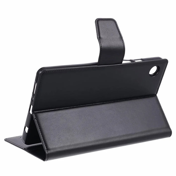 HANMAN Mill Series for Samsung Galaxy Tab A9 Case Magnetic Leather Folio Flip Tablet Cover - Black - 6