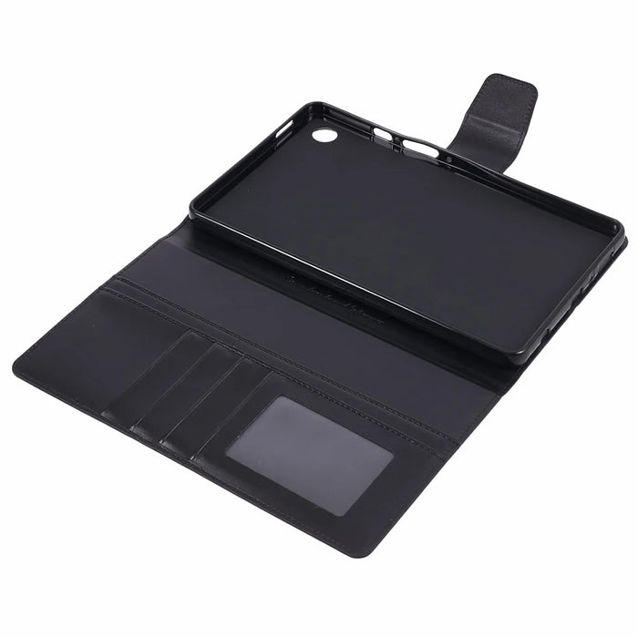 HANMAN Mill Series for Samsung Galaxy Tab A9 Case Magnetic Leather Folio Flip Tablet Cover - Black - 7