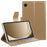 HANMAN Mill Series for Samsung Galaxy Tab A9+ Leather Case Folio Flip Tablet Wallet Cover - Champagne Gold - 1