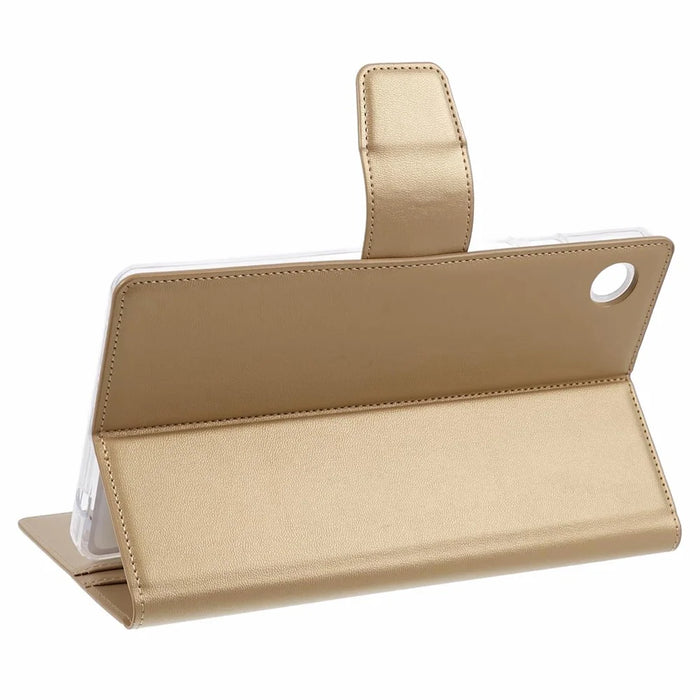 HANMAN Mill Series for Samsung Galaxy Tab A9+ Leather Case Folio Flip Tablet Wallet Cover - Champagne Gold - 6