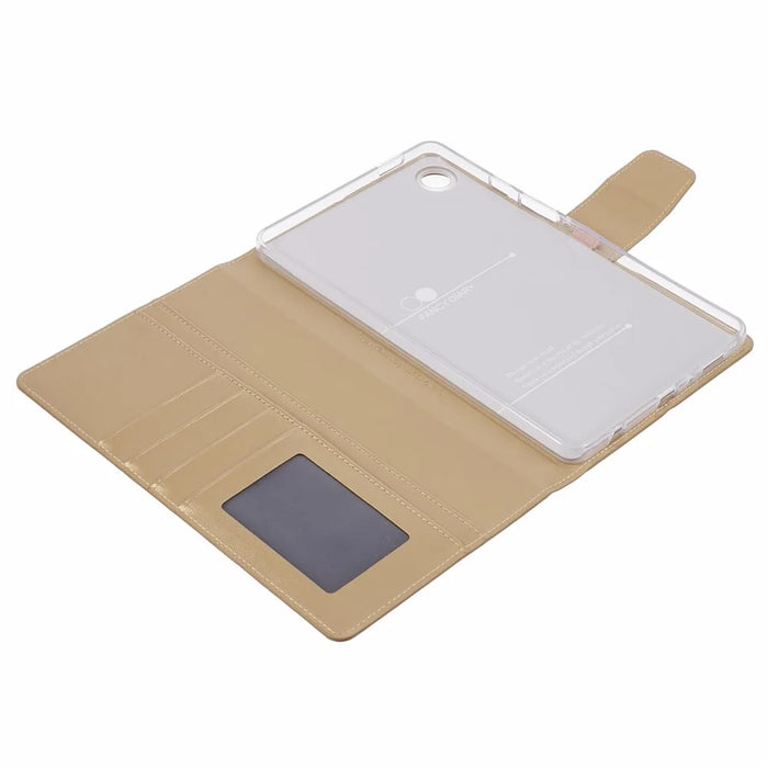 HANMAN Mill Series for Samsung Galaxy Tab A9+ Leather Case Folio Flip Tablet Wallet Cover - Champagne Gold - 7