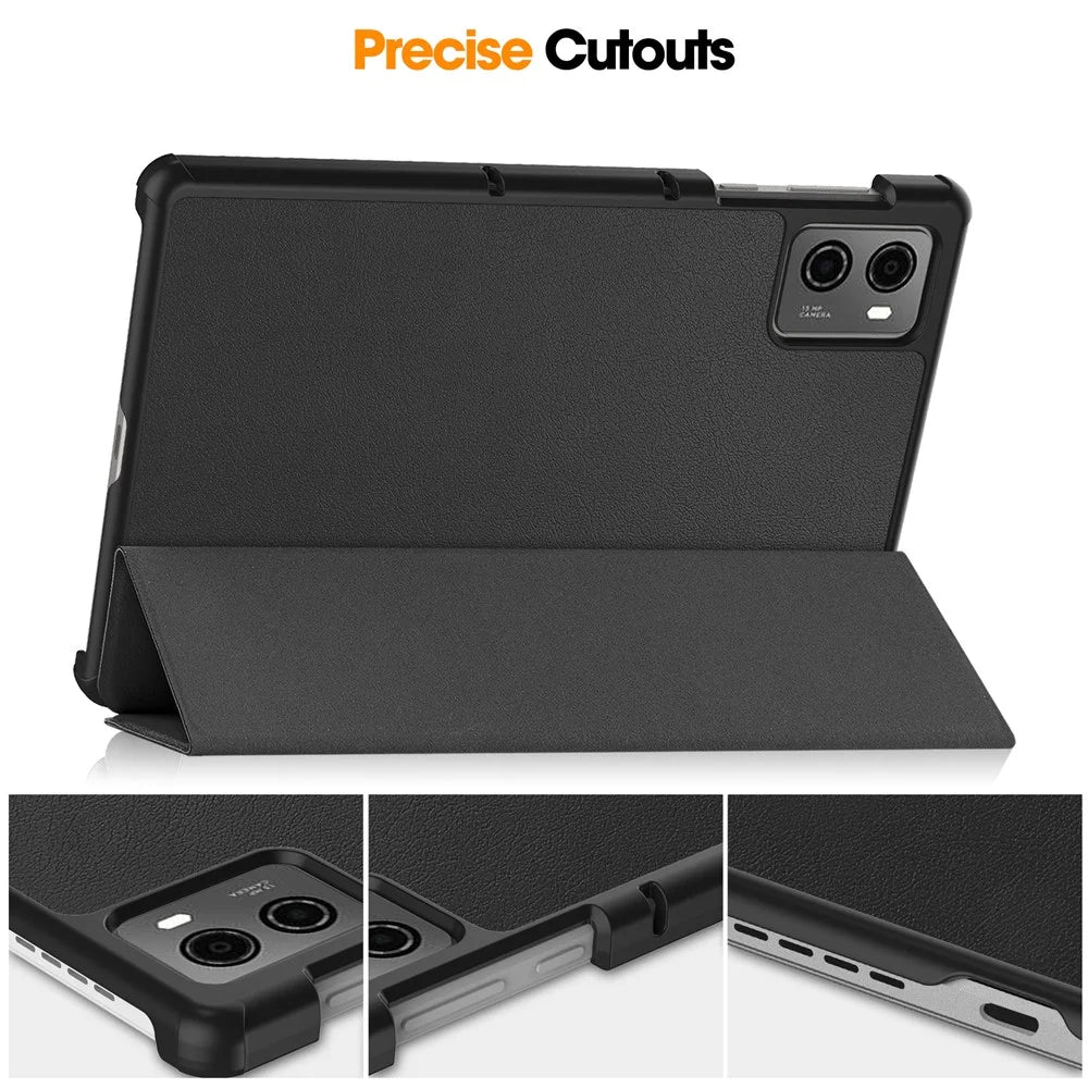For Lenovo Legion Y700 (2023) / Tab Gen 2 Tri-Fold Stand Leather Case Tablet Cover - Black - 6