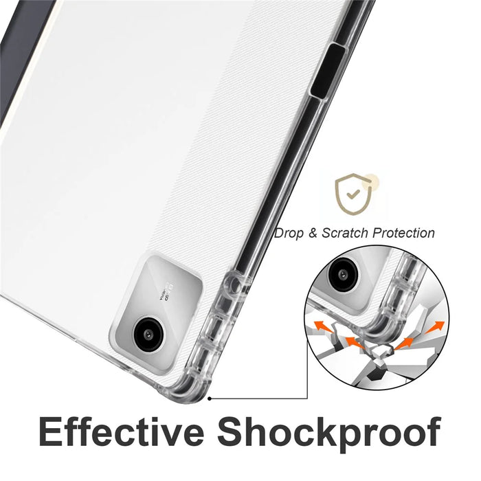 For Lenovo Tab M11 / Xiaoxin Pad 11 2024 Case Tri-fold Transparent Back Auto Sleep / Wake Cover with Pen Slot - Black - 5