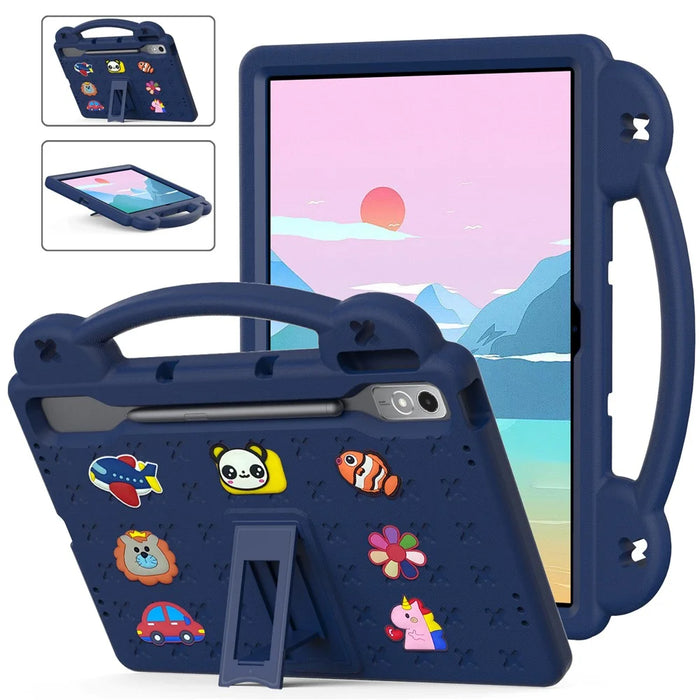 For Lenovo Tab P12 EVA Case with Kickstand Drop Protective Rugged Tablet Cover - Navy Blue - 1
