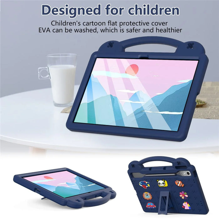 For Lenovo Tab P12 EVA Case with Kickstand Drop Protective Rugged Tablet Cover - Navy Blue - 2