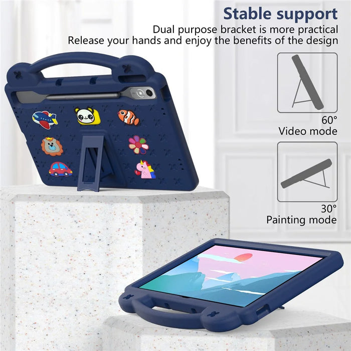 For Lenovo Tab P12 EVA Case with Kickstand Drop Protective Rugged Tablet Cover - Navy Blue - 3