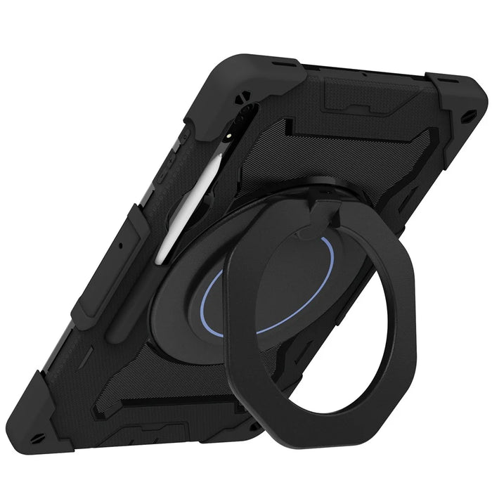 For Samsung Galaxy Tab S9 Ultra Kickstand Tablet Case PC+Silicone Cover - Black - 2