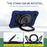 For Samsung Galaxy Tab A9 Tablet Case PC+Silicone Cover Kickstand - Navy Blue - 5