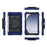 For Samsung Galaxy Tab A9 Tablet Case PC+Silicone Cover Kickstand - Navy Blue - 7